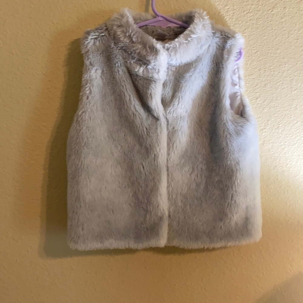 Silver Faux Fur vest